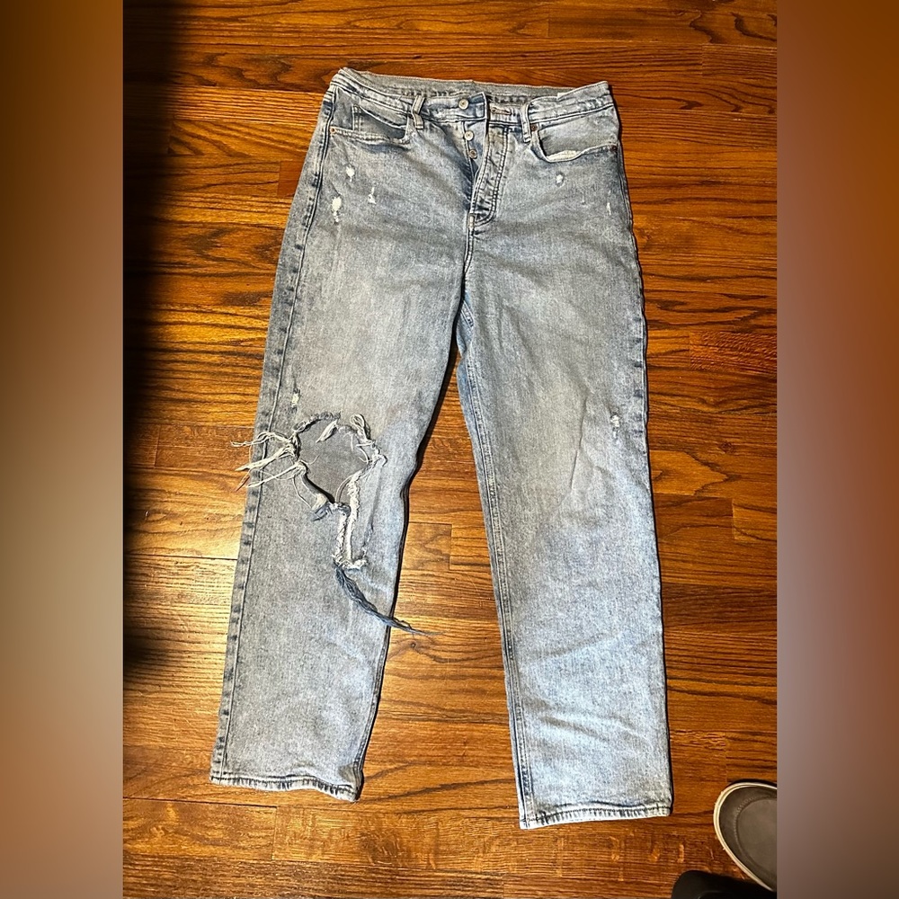 Sky hi old navy distressed jeans